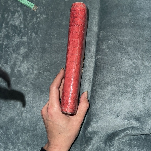 Miu Miu red long wallet crocodile embossed with pink interior gold hardware 💕 - Picture 10 of 13